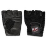 Body Sculpture Leather And Mesh Cotton Gloves - Large