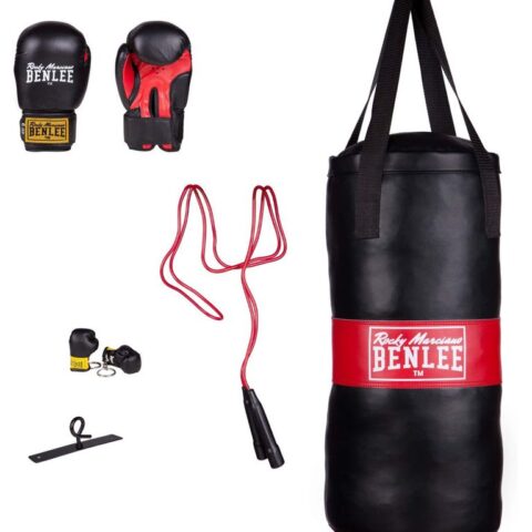 Benlee Boxing Bag and Glove Set, Punchy Black