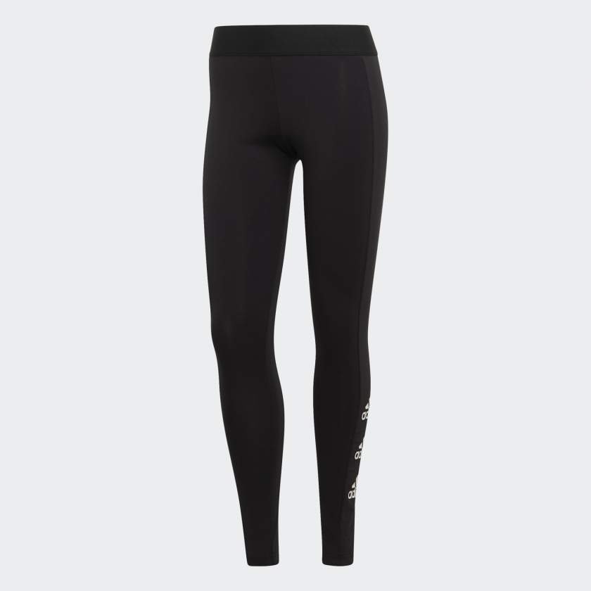 Women Adidas Must Have Stacked Logo Black Athletic Leggings NEW