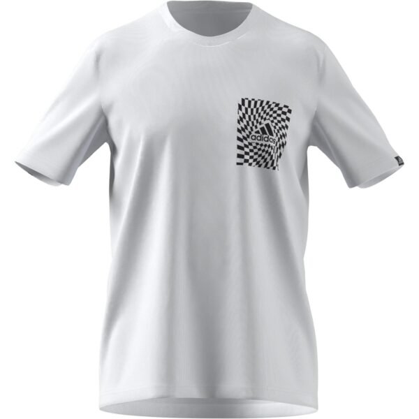 Adidas Race Flag Front And Back Graphic L White T-Shirt GL3695