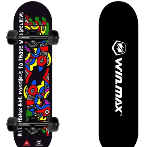 Winmax Skateboard for Boys and Girls, 9 Ply 31 x 8 Inch, 50 x 36 mm PU Wheel WME71850