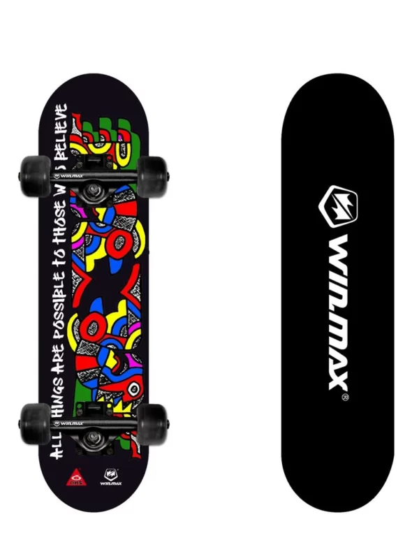Winmax Skateboard for Boys and Girls, 9 Ply 31 x 8 Inch, 50 x 36 mm PU Wheel WME71850