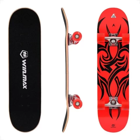 Winmax Skateboard for Beginner and Adults, 9 Ply Maple Deck, 31 x 8 Inch WME71898