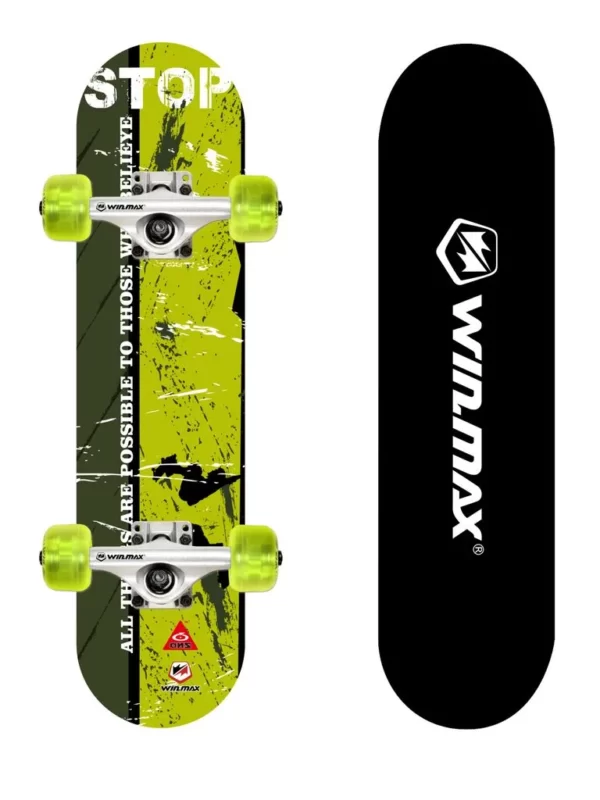 Winmax Skateboard Deck for Beginners and Adults, 9 Ply 31 x 8 Inch, 50 x 36 mm PU Wheel WME71973