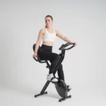 Marshal Fitness Foldable Exercise Bike With Phone Holder Backrest Upright Bike