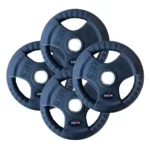Axox Fitness Olympic Rubber Grip Disc with Barbell Set | Black - 60Kg | 100Kg | 140Kg
