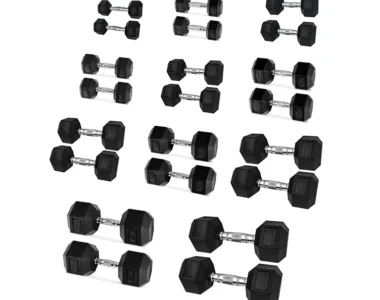 MARSHAL FITNESS HEX RUBBER DUMBBELL SET 2.5-25KG