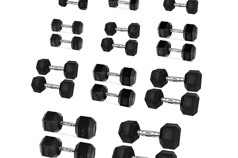 MARSHAL FITNESS HEX RUBBER DUMBBELL SET 2.5-25KG
