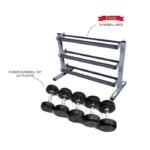 Gainmotion 2 in 1 Combo (Dumbbell Rack + Rubber Dumbbell Set 2.5 to 25 Kg)