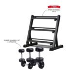 Gainmotion Combo Offer Round Dumbbell Set 2.5 Kg to 20 Kg with 3 Tier Dumbbell Rack