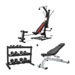 Gainmotion FID Bench, dumbbell set with Bowflex Home gym PR1000