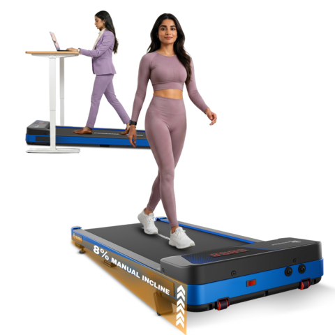 PowerMax WALKPAD-S Motorized Treadmill with Manual Incline