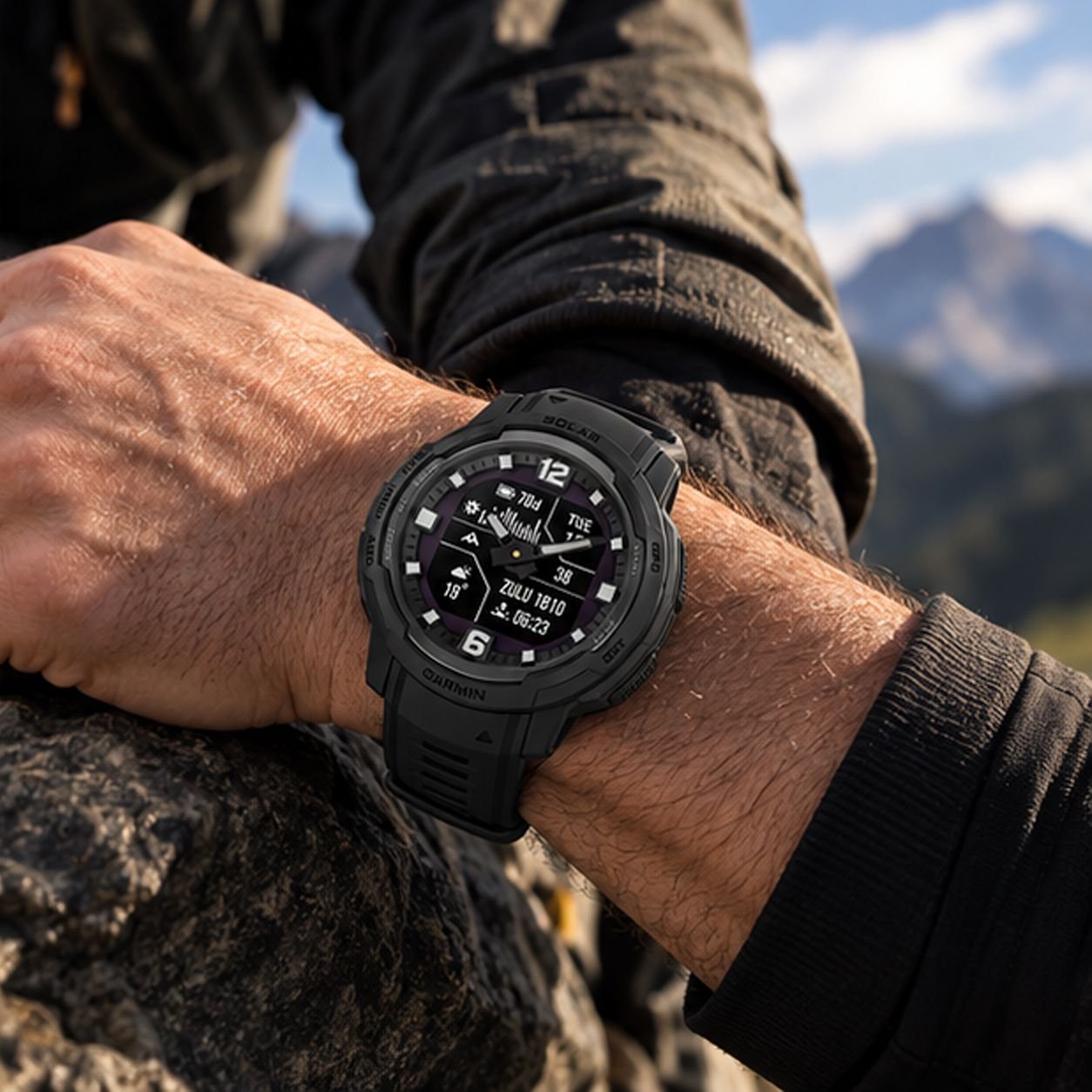 GARMIN Instinct Crossover Solar Tactical Edition Hybrid GPS Smartwatch Black 10-02730-00 view 4