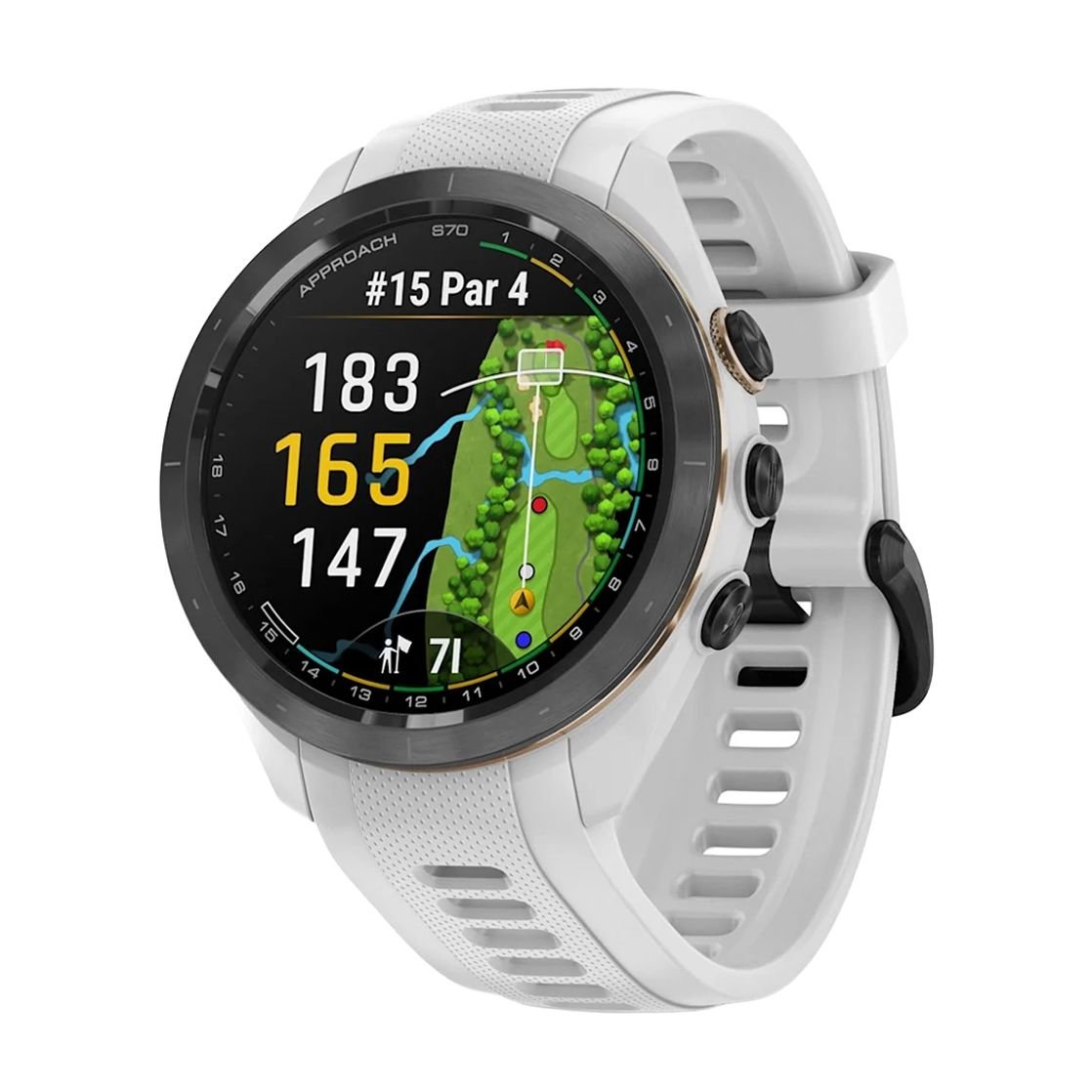 GARMIN Approach S70 42mm GPS Golf Smartwatch Black Ceramic Bezel with White 42 mm 10-02746-10