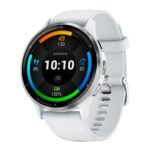 GARMIN Venu 3 GPS Smartwatch Silver Stainless Steel Bezel with Whitestone Case and Silicone Band 10-02784-00