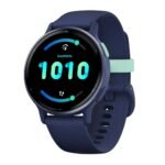 GARMIN Vivoactive 5 GPS Fitness Smartwatch Metallic Navy Aluminum Bezel with Navy Case and Silicone Band 10-02862-12