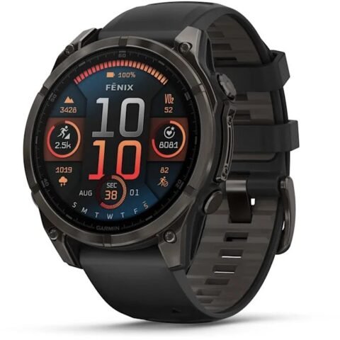 GARMIN Fenix 8 AMOLED Multisport Smartwatch Sapphire Carbon Gray DLC Titanium 47 mm 10-02904-21