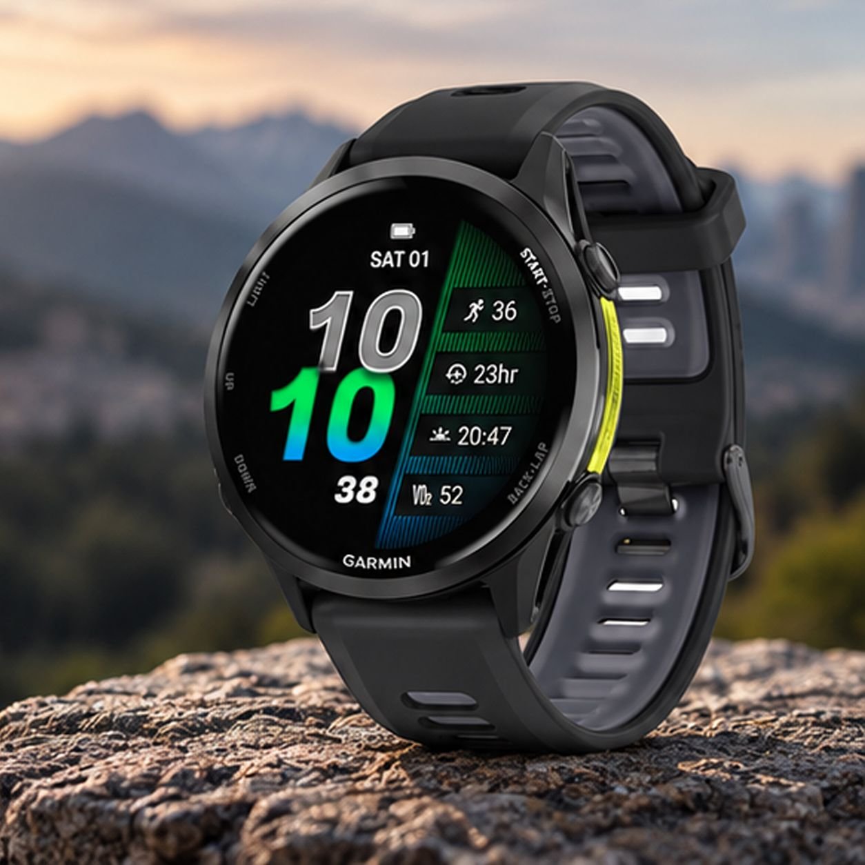 GARMIN Forerunner 970 Premium GPS Running Smartwatch Black/Translucent Whitestone Band 10-02969-10 view 4