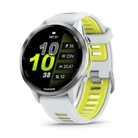GARMIN Forerunner 970 Titanium with Whitestone Case and Whitestone/Translucent Amp Yellow Band 10-02969-11