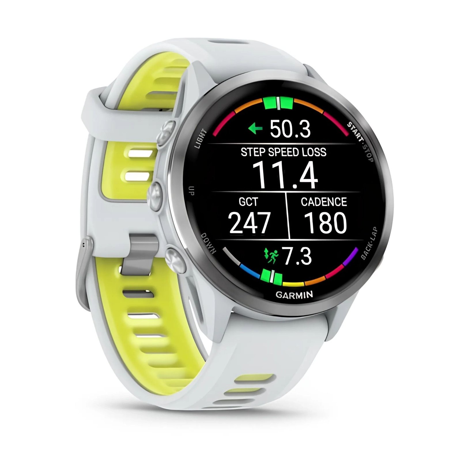 GARMIN Forerunner 970 Titanium with Whitestone Case and Whitestone/Translucent Amp Yellow Band 10-02969-11 view 3