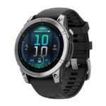 GARMIN Fenix E AMOLED GPS Multisport Smartwatch Stainless Steel with Black Silicone Band 47mm 10-03025-00