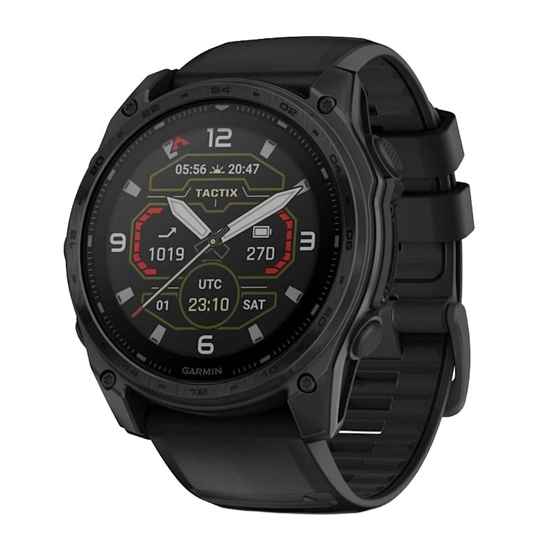 GARMIN Tactix 8 Solar Tactical GPS Smartwatch Black with Black Silicone Band 51mm 10-03407-01