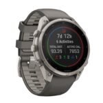 GARMIN Fenix 9 Pro Solar GPS Multisport Smartwatch Titanium with Pebble Grey Silicone Band 47 mm 10-04338-01 view 3