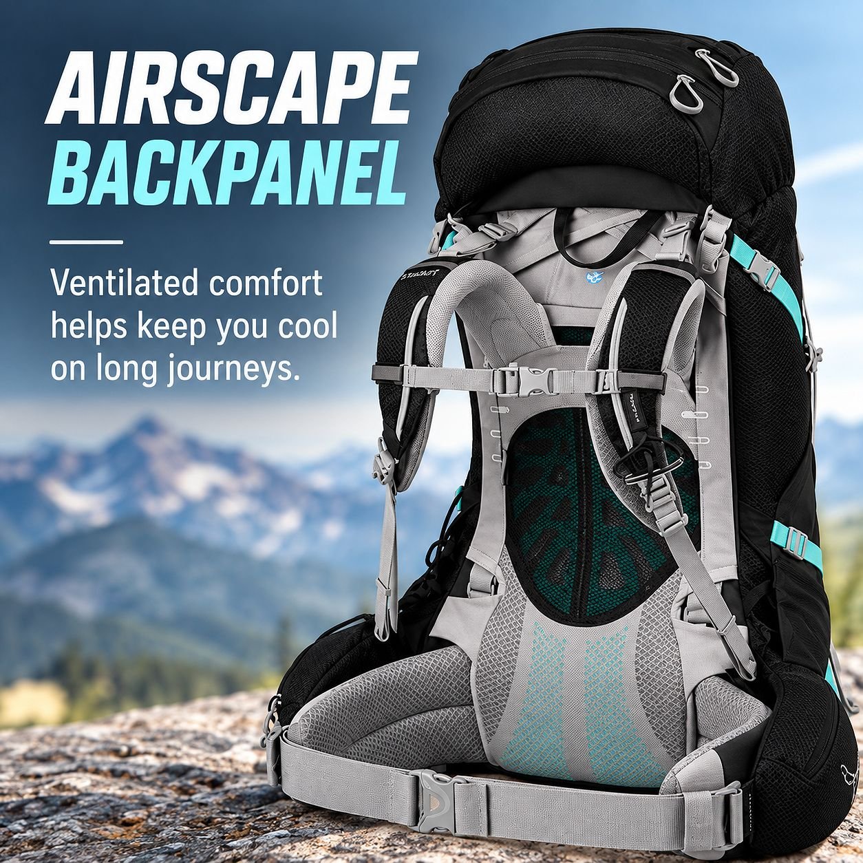 Osprey Ariel Plus Women’s Backpacking Backpack 85L Black view 4