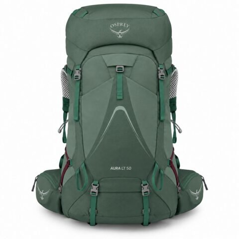 Osprey Aura AG LT Women’s Backpacking Backpack 50L Koseret/Darjeeling Spring Green M/L 10004694