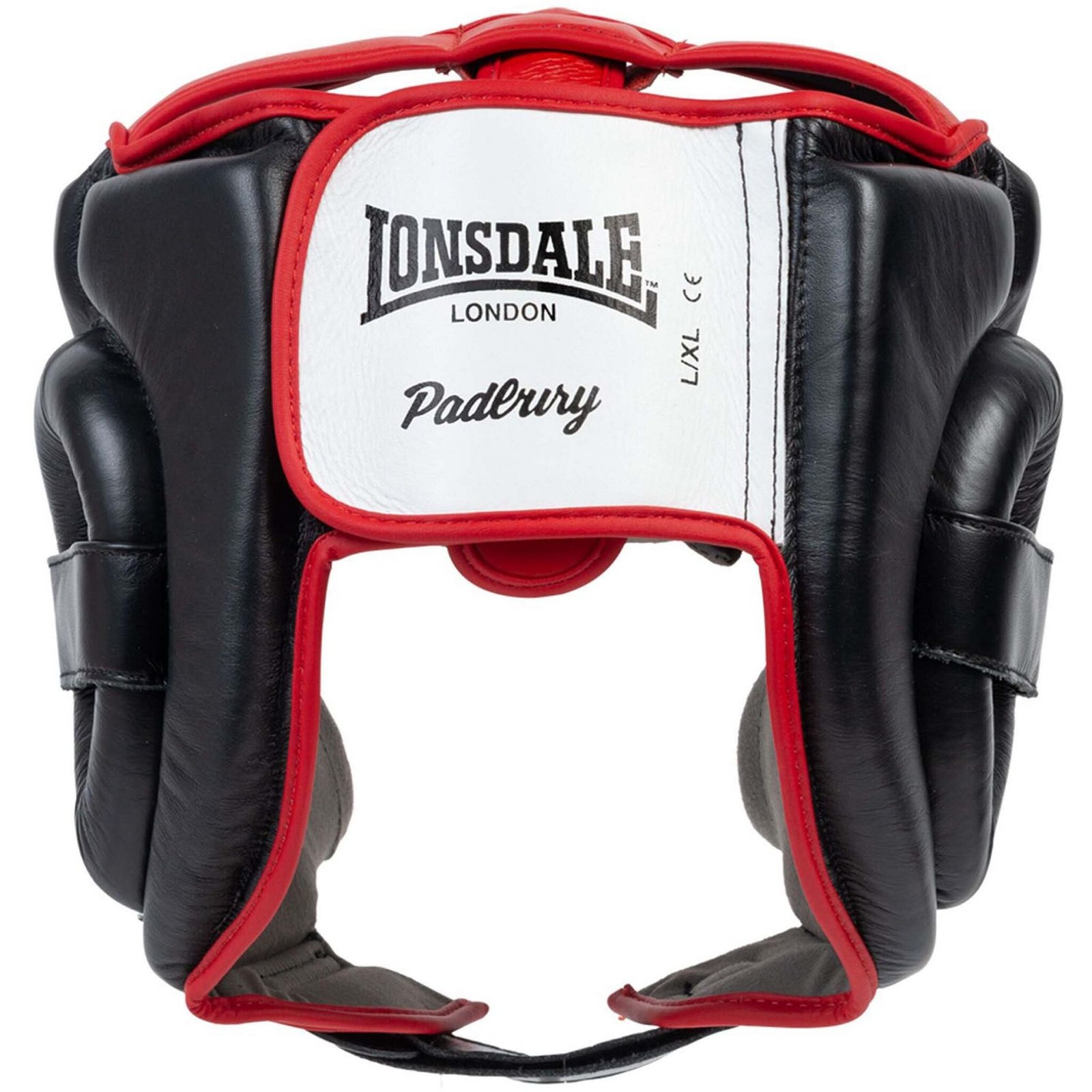 Lonsdale Padbury Leather Head Protection Black/White/Red L/XL 36100247-101 view 2