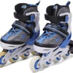 MESUCA Adjustable Inline Roller Skates MCB21067 Blue/Aluminium – EU Size 31–34