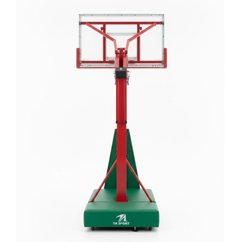 TA Sport Adjustable Basketball Movable Stand with Tempered Glass Backboard Red/Green 5010118 view 2