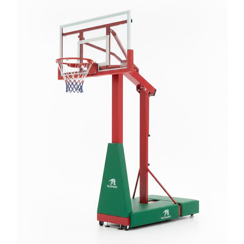 TA Sport Adjustable Basketball Movable Stand with Tempered Glass Backboard Red/Green 5010118 view 3