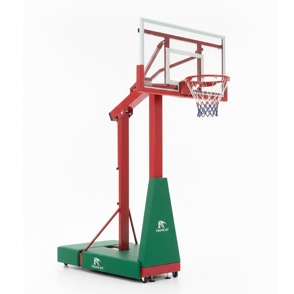 TA Sport Adjustable Basketball Movable Stand with Tempered Glass Backboard Red/Green 5010118 view 4