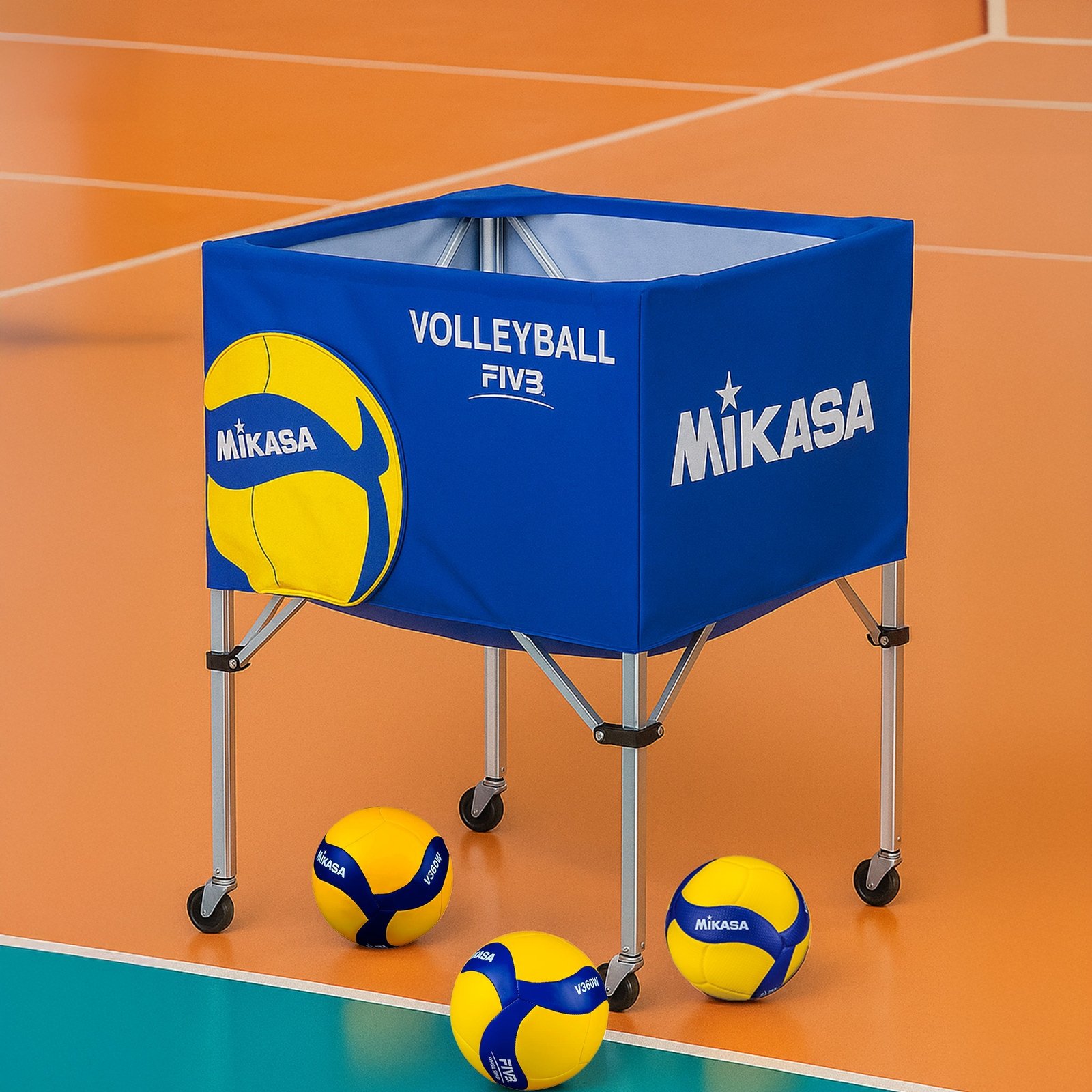 Mikasa AC-BC200W Volleyball Ball Cart with Emblem Blue 52010046-101 view 3
