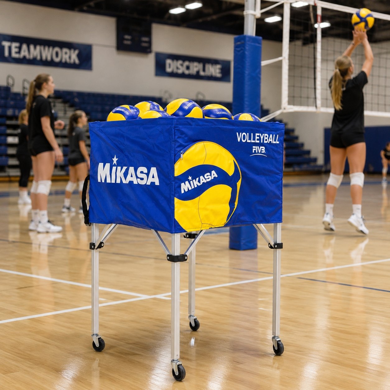 Mikasa AC-BC200W Volleyball Ball Cart with Emblem Blue 52010046-101 view 4