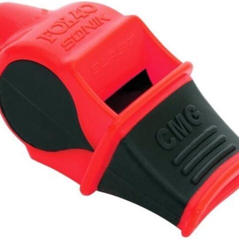 FOX 40 SONIK BLAST CMG Safety Whistle with Lanyard – Red/Black (9203-3708)