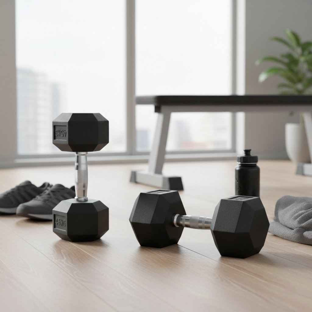 TA Sport Hex Rubber Dumbbell Pair 45 Kg 54040758-101 view 4