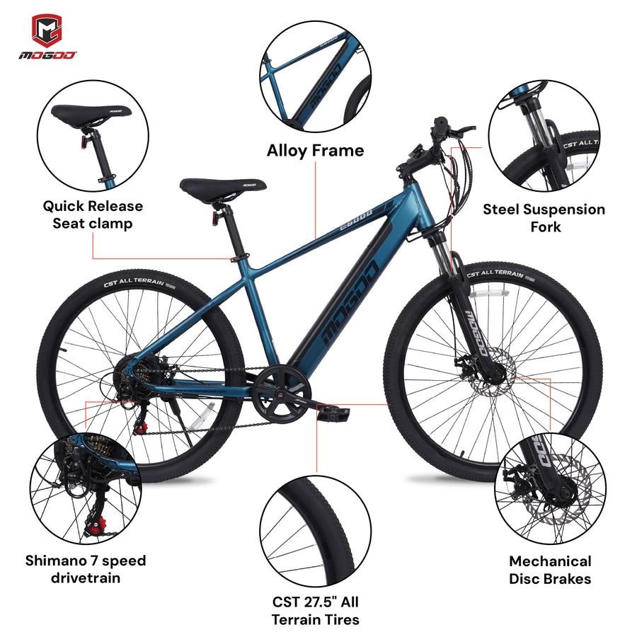Mogoo E6000 2.0 Electric Mountain Bike 27.5 Inch view 3