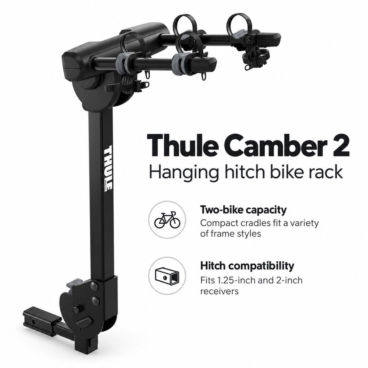THULE Camber 2-Bike Hanging Hitch Car Rack Black 905800 view 4