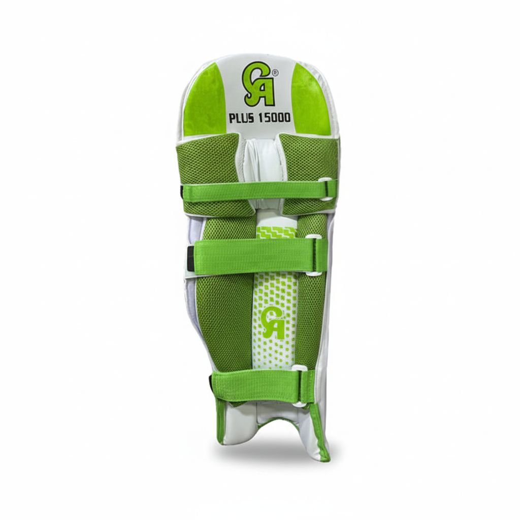 CA Plus 15000 Cricket Batting Leg Guard Green view 3