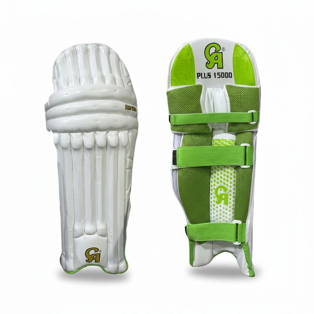 CA Plus 15000 Cricket Batting Leg Guard Green