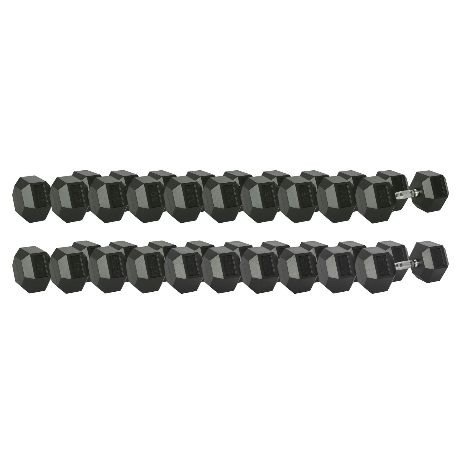 Anvil Rubber Hex Dumbbell Bundle 27.5 Kg to 50 Kg