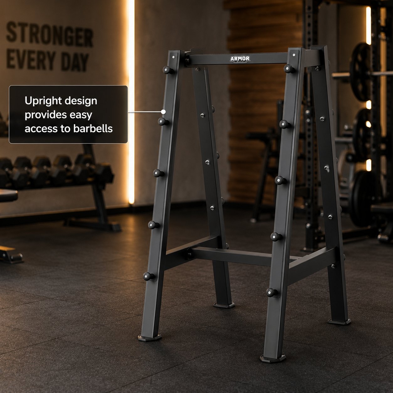 Armor Strength Barbell Rack Commercial Upright Bar Storage Rack AS-KF1664 view 2