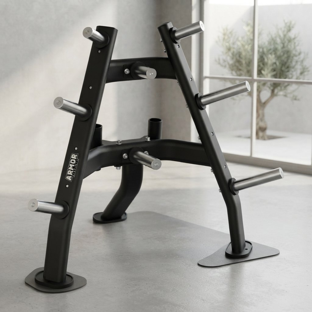 Armor Strength Olympic Plate Tree 8 Horn Commercial Weight Plate Storage Rack AS-OPT65 view 2