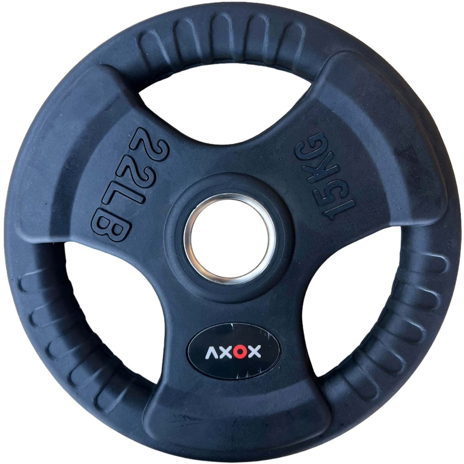 Axox Fitness Olympic Rubber Grip Disc with Barbell Set Black view 2