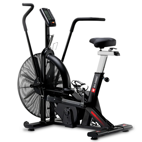 PowerMax BA-2500C Commercial Air Bike with Steel Fan and LCD Display