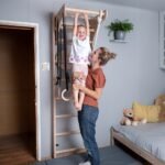 BenchK 111 + A204 Solid Beech Wood Swedish Ladder Wall Bar with Accessories BHK111-A204-BUN view 4