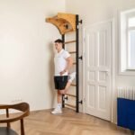 BenchK 711 Swedish Ladder Wall Bar with Adjustable Beech Wood Pull-Up Bar view 4