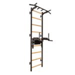 BenchK 722 Swedish Ladder Wall Bar with Fixed 6-Grip Pull-Up Bar & Dip Bar